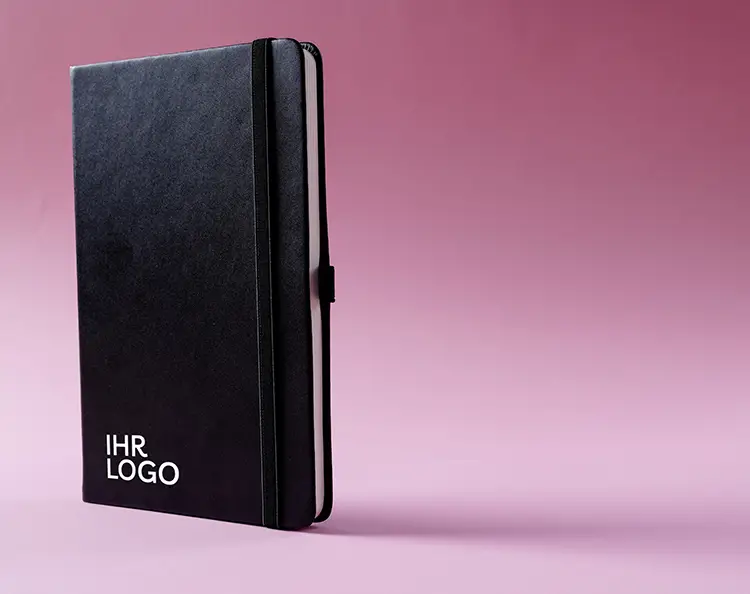 Ihr Logo auf einem Notizbuch